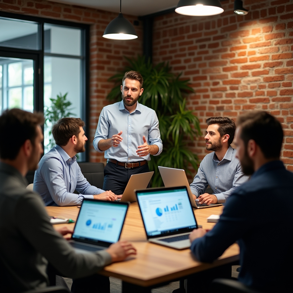 Group of employees learning Excel together in a company training session